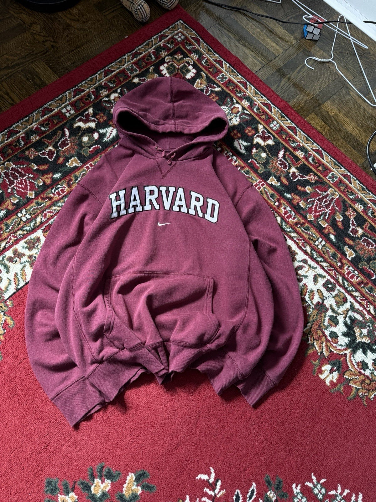 Vtg Nike Harvard University Faded Center Swoosh Sweatshirt XL Boxy Grunge 90sY2K