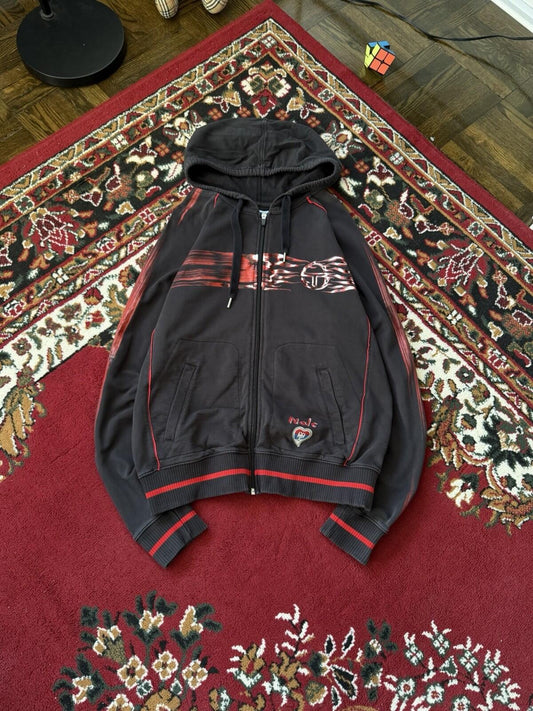 Sergio Tacchini Novak Djokovic Tennis Zip Up Track Jacket Nola Serbia Y2K Sweate