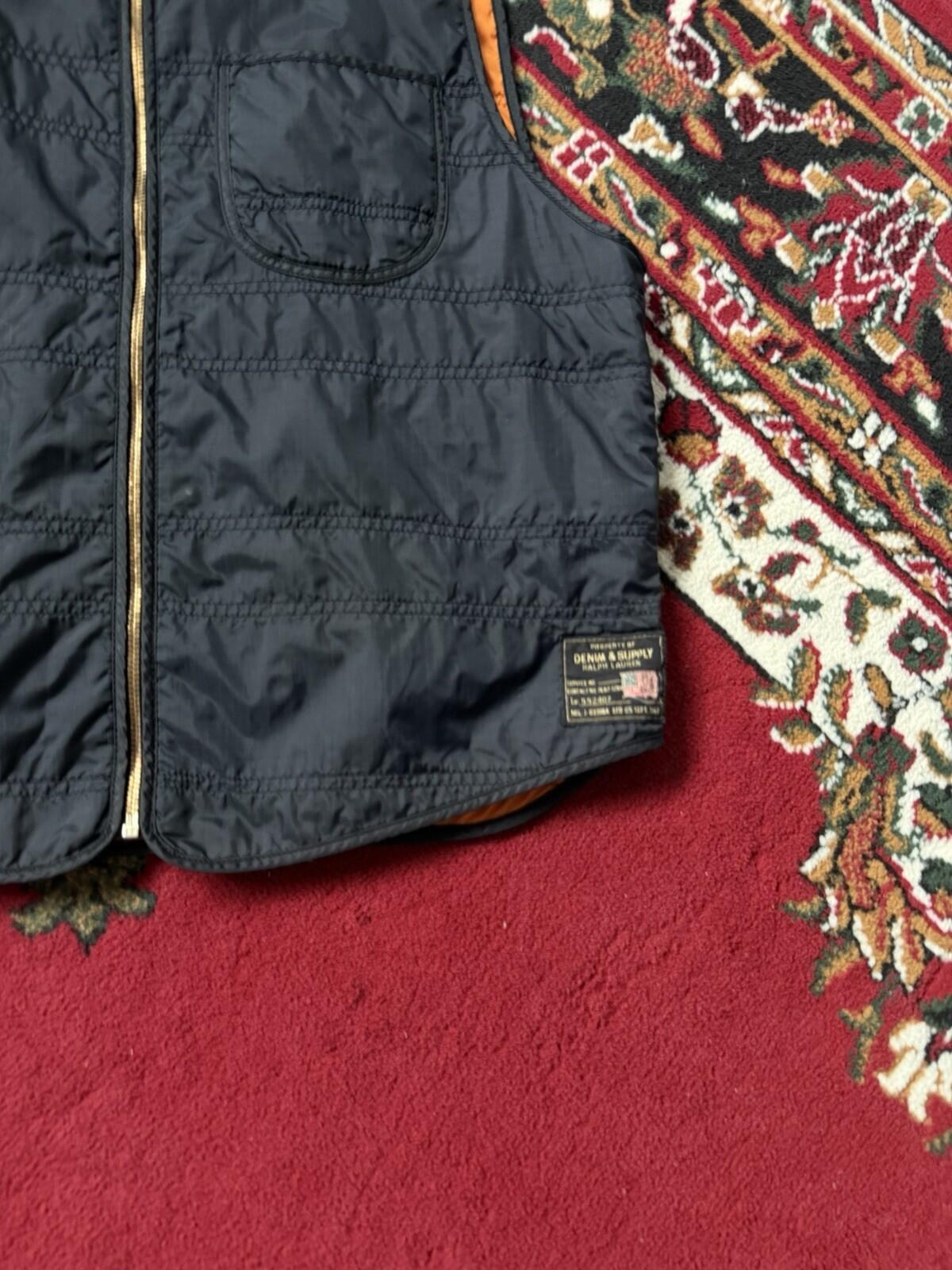 Denim & Supply Ralph Lauren Vest Mens L Black Quilted Nylon Puffer Vintage Y2K