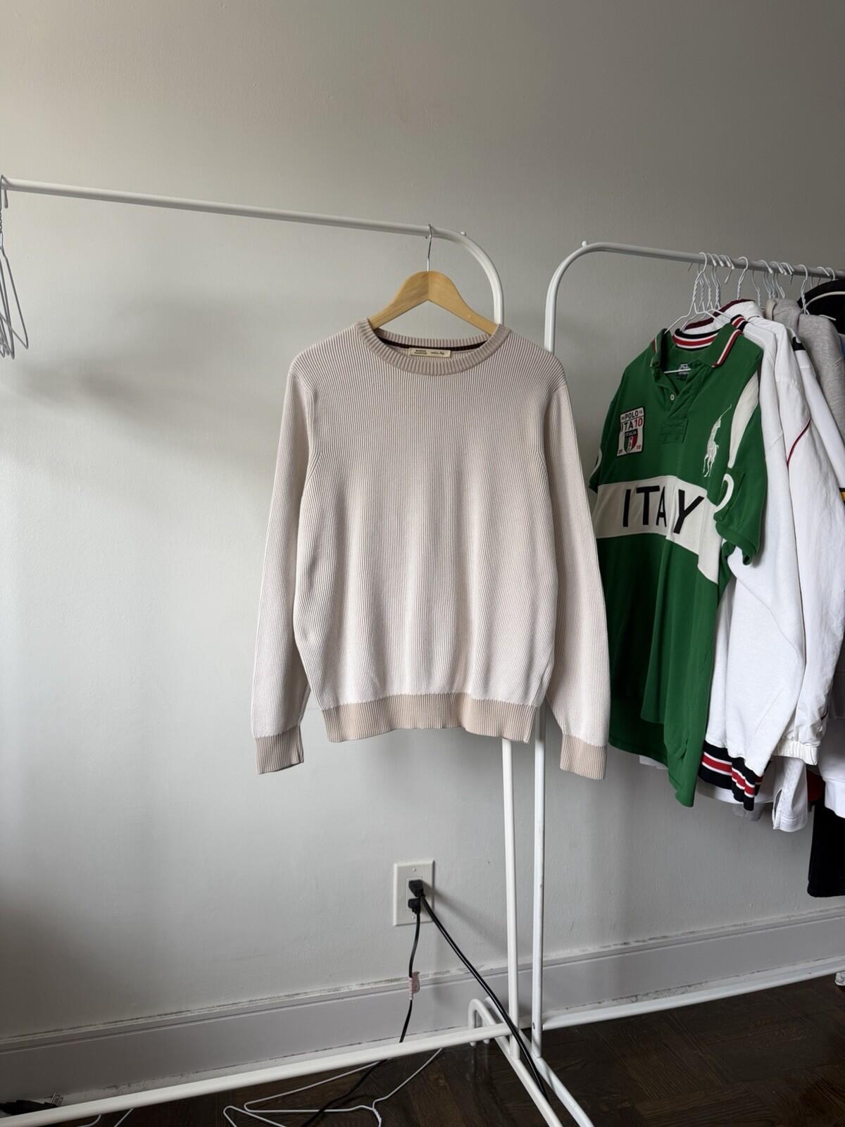 Maurizio Baldassari Silk-Cotton Ribbed Crewneck Sweater
