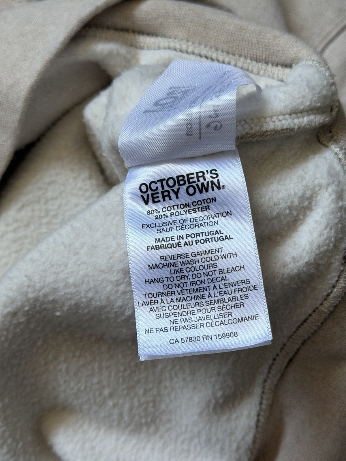 October's Very Own x The Simpsons Beige Hoodie Evil Bart Size M Drake OVO
