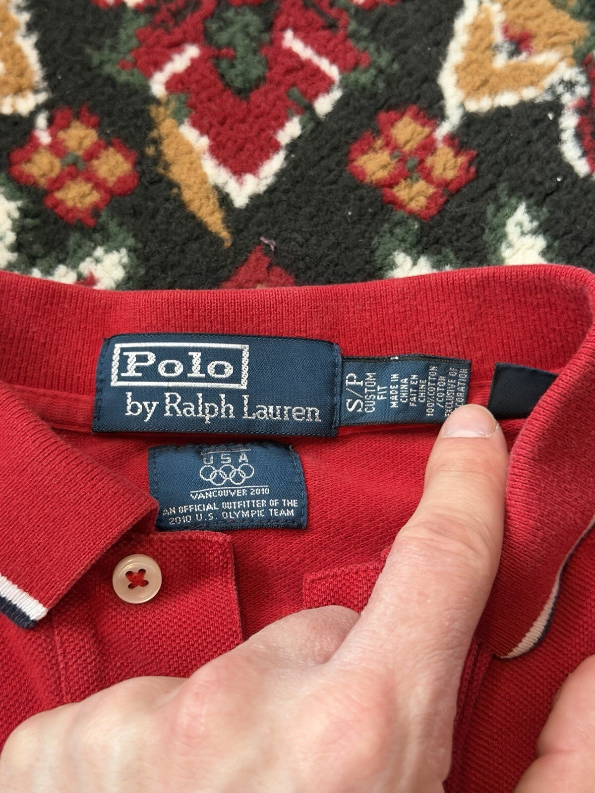 Polo Ralph Lauren Shirt Size S Custom Fit Red Team USA Vancouver Olympic 2010Y2K