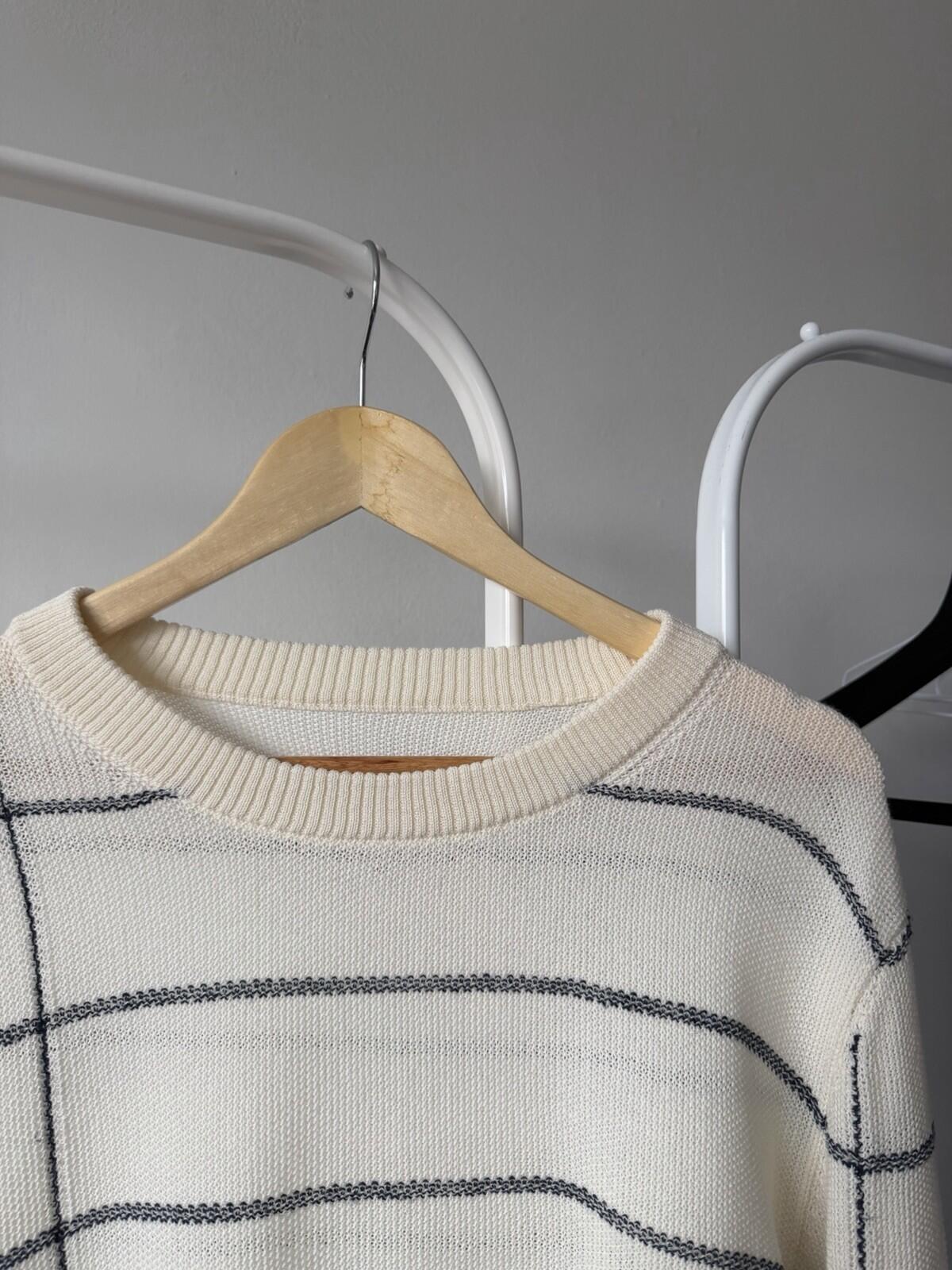 Maison Martin Margiela Oversized Striped Knit Sweater Wool Blend