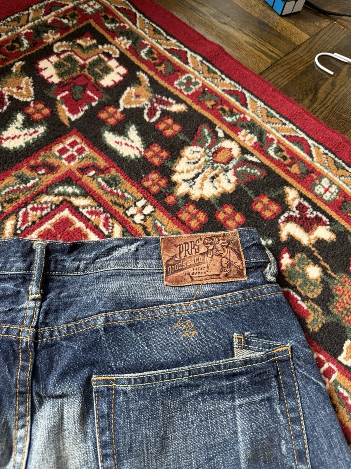 PRPS Blue Medium Wash Distressed Denim Cutoff Jean Barracuda Shorts