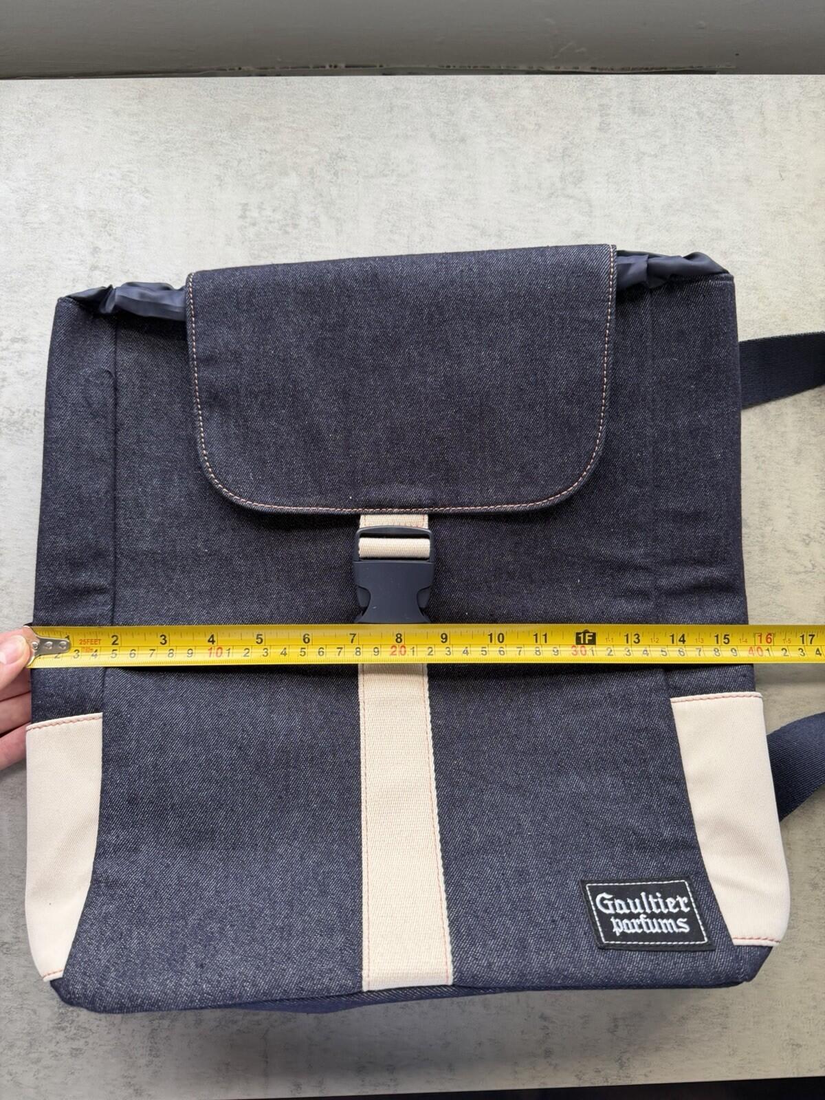 Jean Paul Gaultier Blue White Denim Backpack Bag