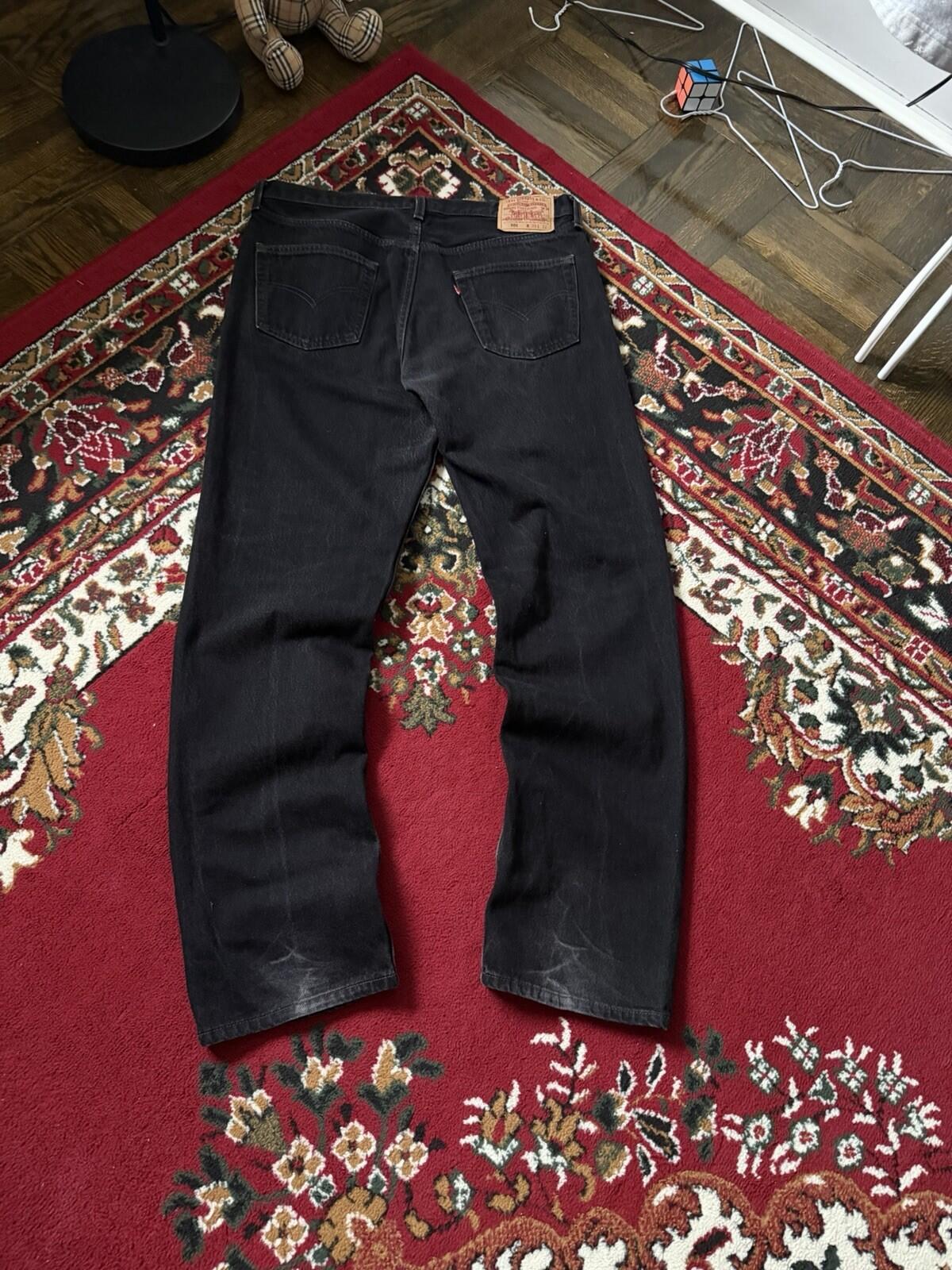 Vintage Levi's 501 Button Fly 90s Jeans Made in USA Black Denim Mens 36/32 Faded