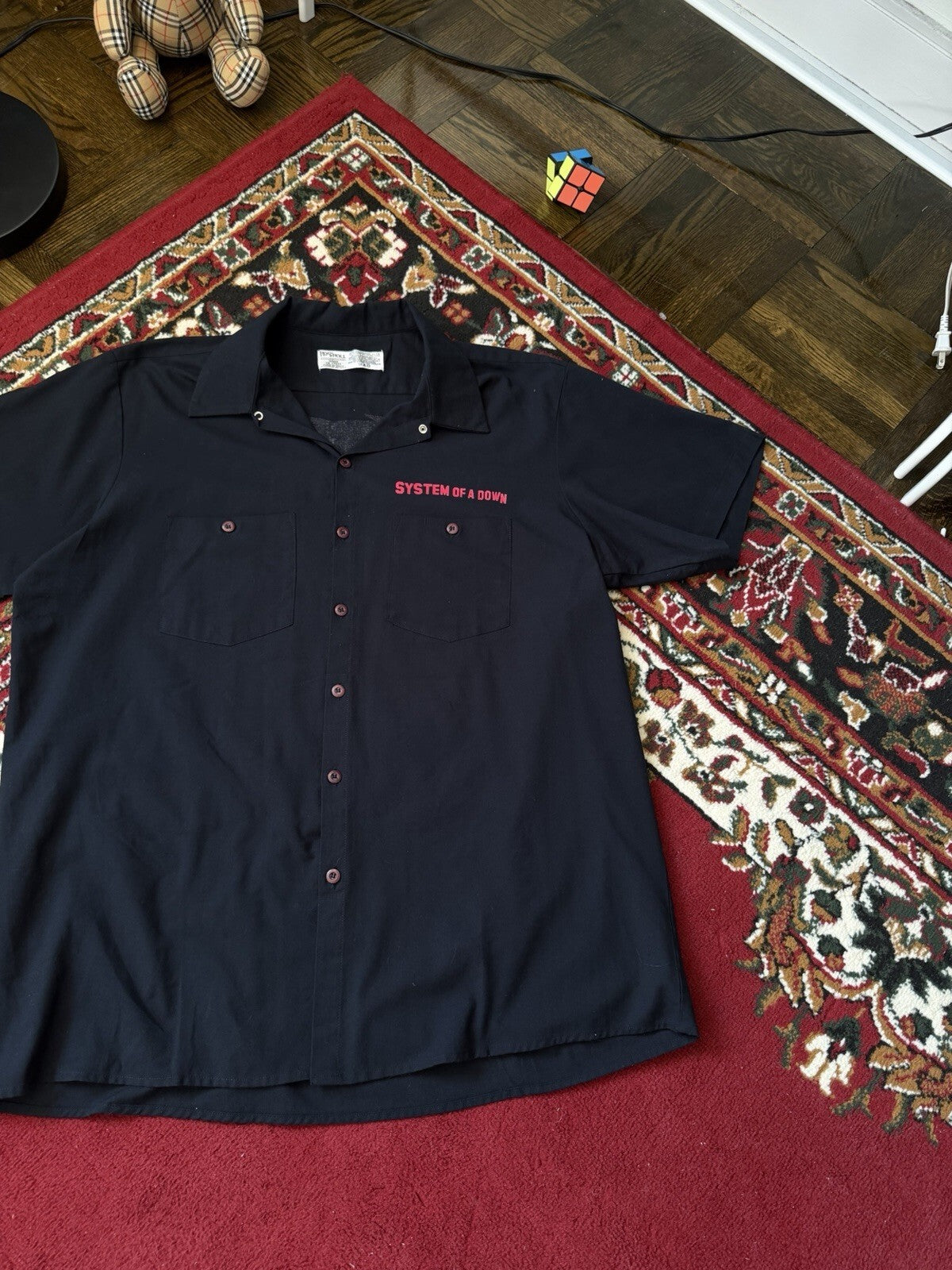 VERY RARE VTG 90s System Of  A Down Rock N Roll Occupational Wear Button UpShirt