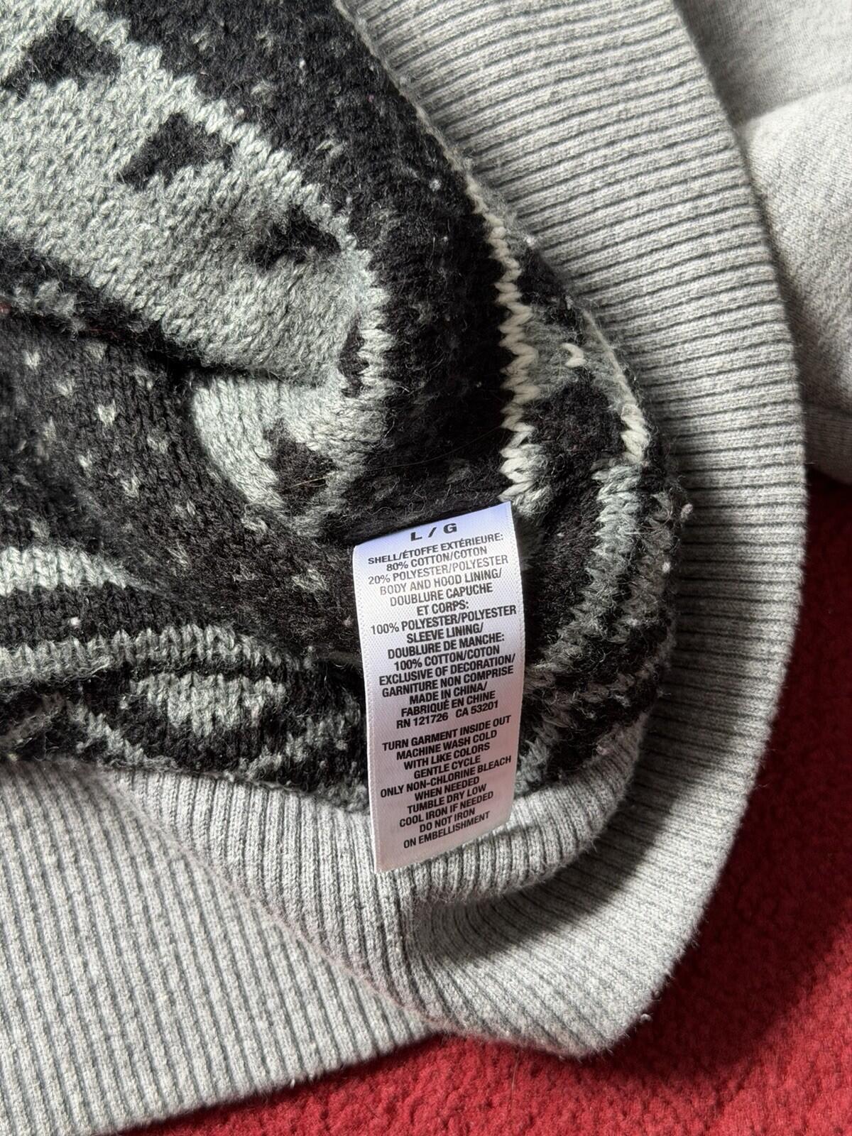 Y2K Aeropostale Faux Fur Vintage Grunge Gray Jacket Hoodie Large
