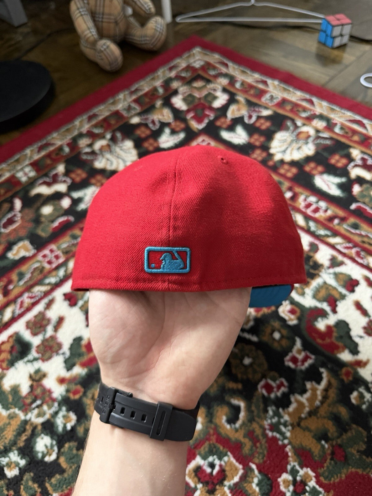 Toronto Blue Jays Hat Snap Back Spell Out Cooperstown 59Fifty Red New Era Cap