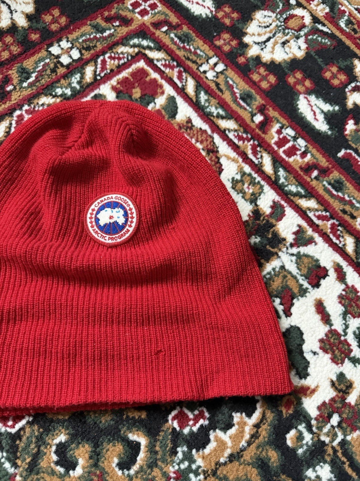 Canada Goose Red Standard Classic Badge Toque Beanie