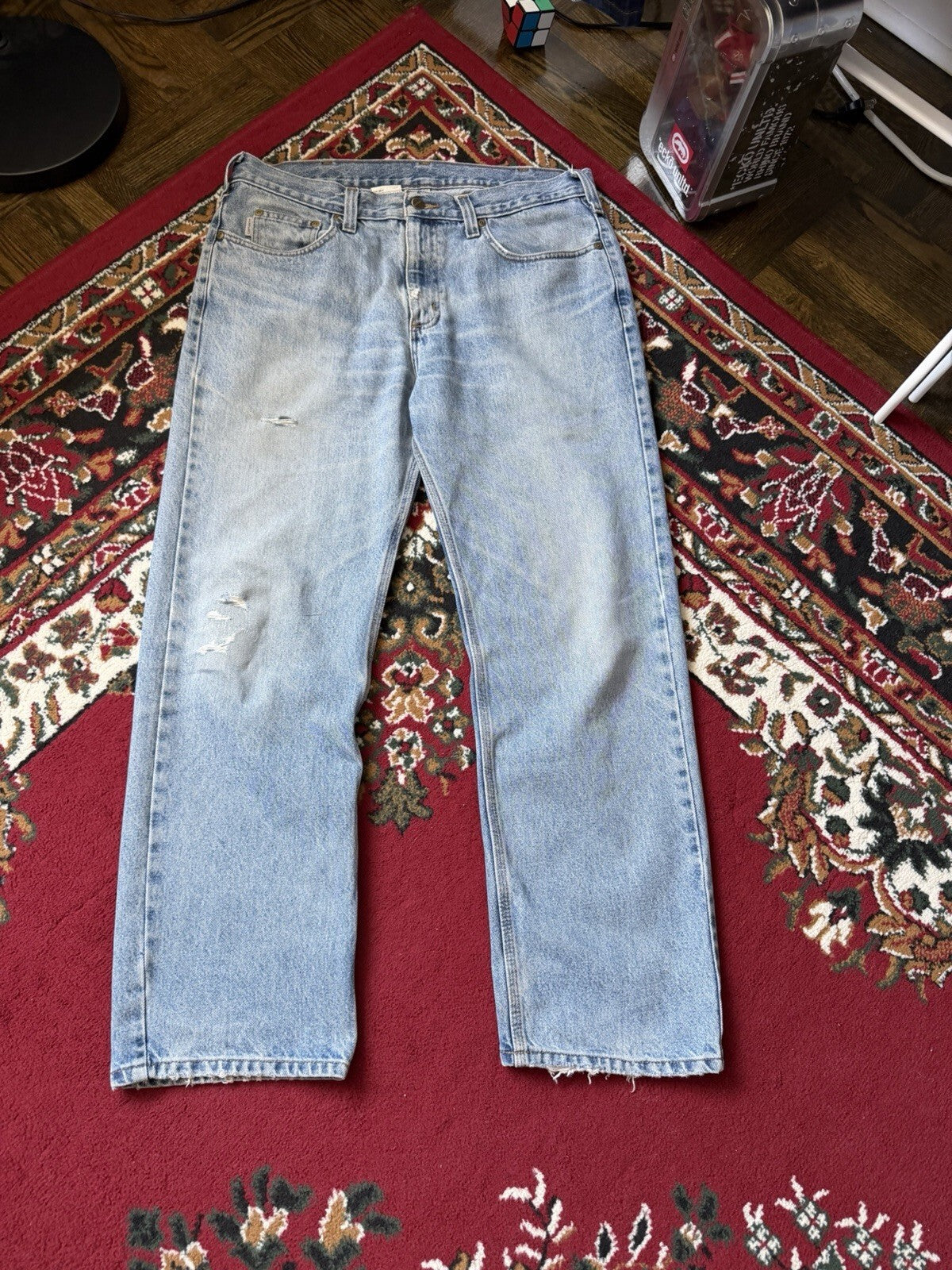 Vintage Carhartt Jeans Mens B480 DPS Denim Tradinional Fit Workwear