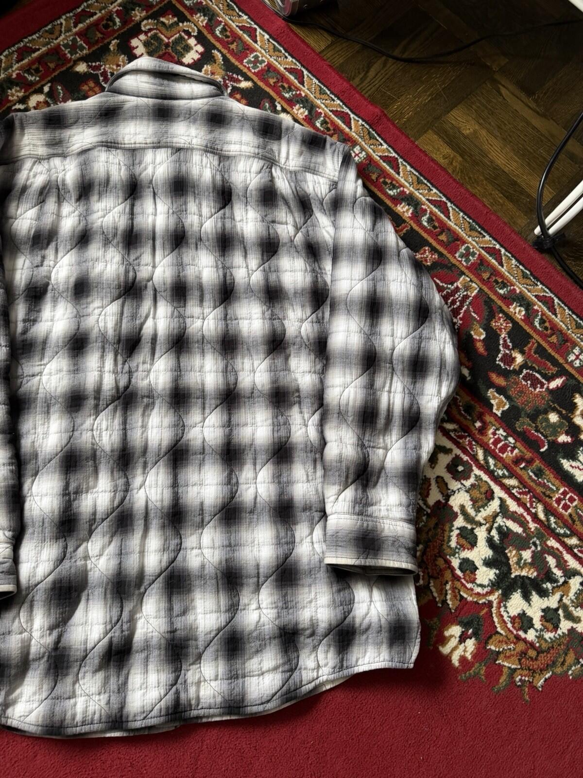 Acne Studios Oxton Oversized Quilted Shirt Jacket White/Black Plaid Size 50 US L