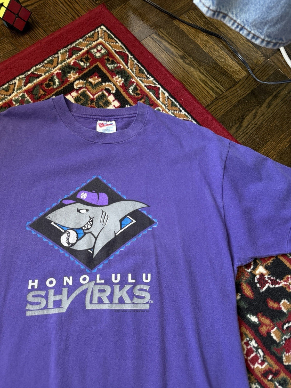 Vintage 1993 Honolulu Sharks Inaugural Season Tee Size XL Single Stitch