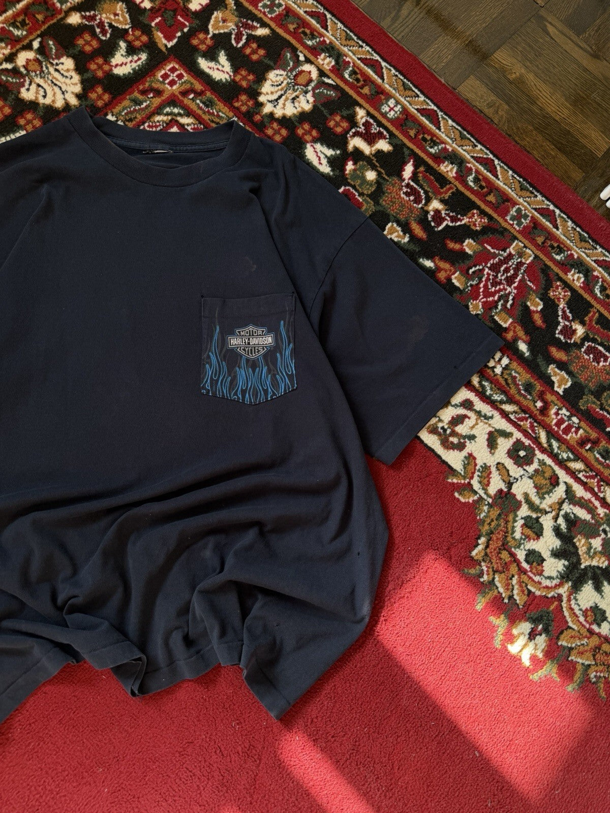 Harley Davidson Lightning Pocket Logo Single Stitch Tee