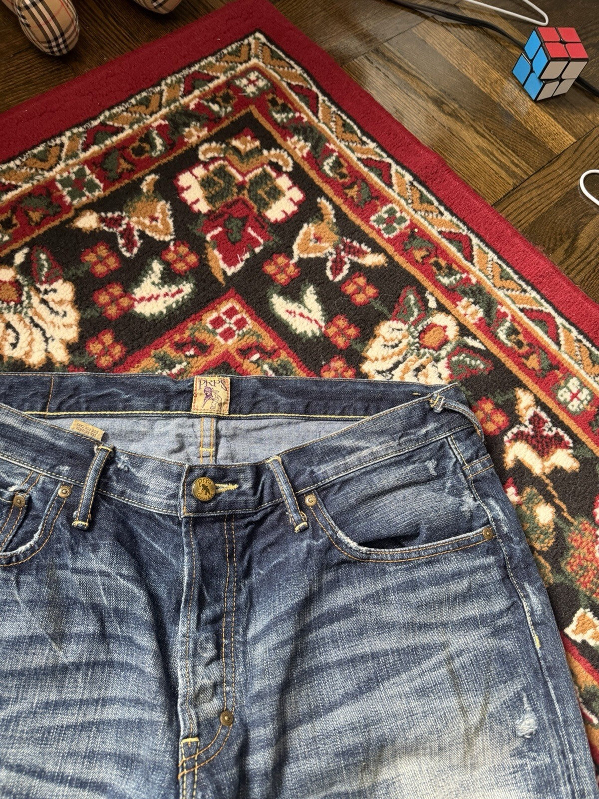 PRPS Blue Medium Wash Distressed Denim Cutoff Jean Barracuda Shorts