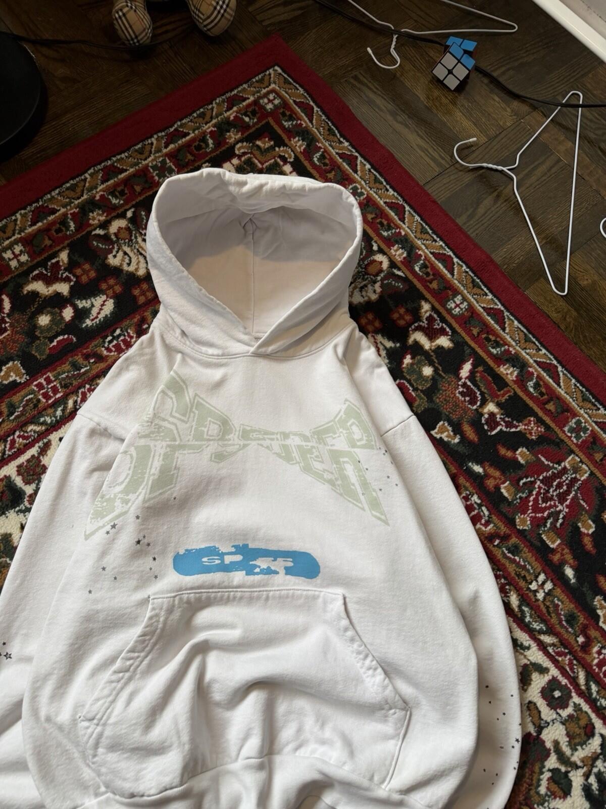 Sp5der Young Thug Graphic "Eggshell" Hoodie Eggshell Size M