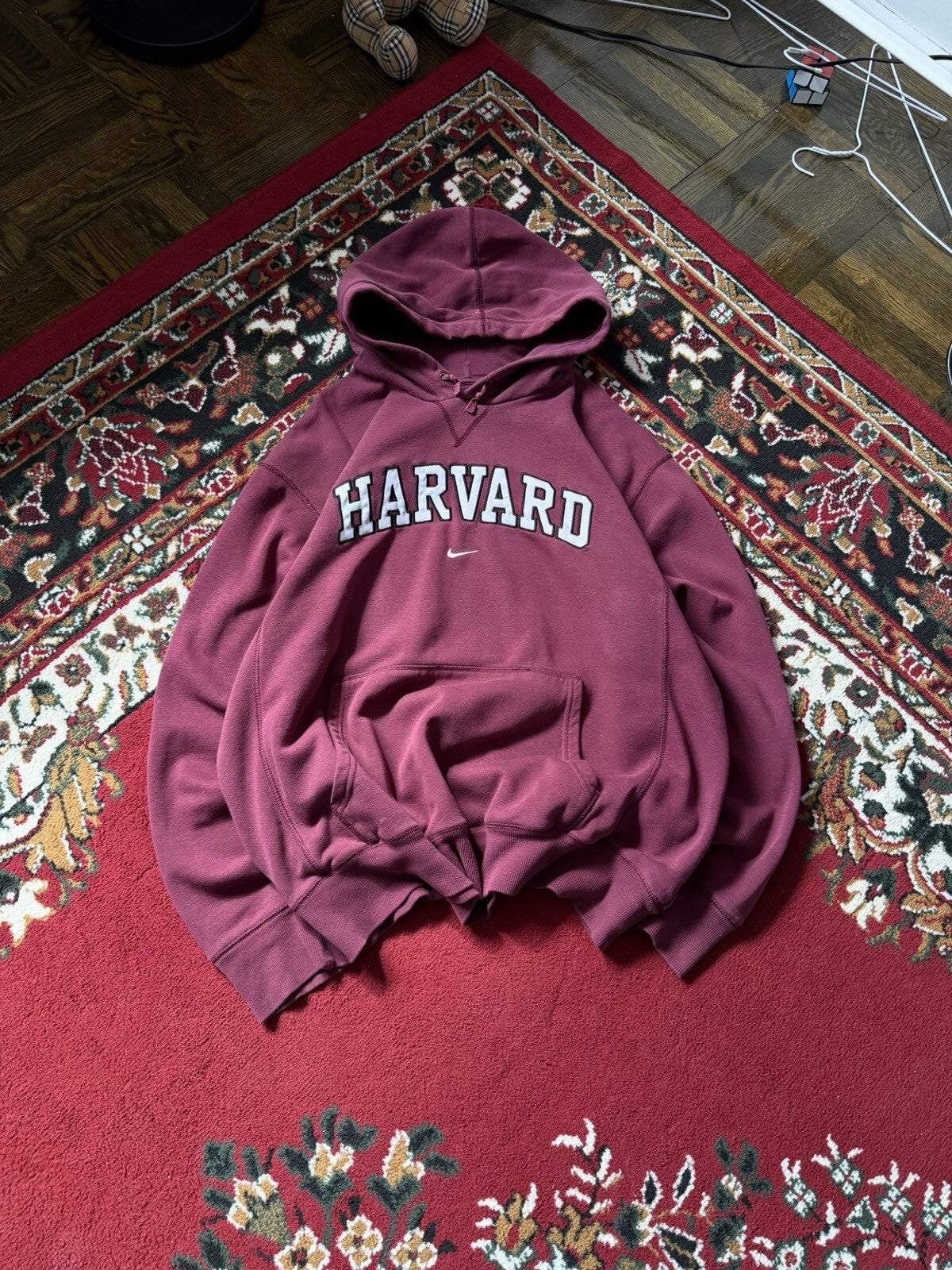 Vtg Nike Harvard University Faded Center Swoosh Sweatshirt XL Boxy Grunge 90sY2K
