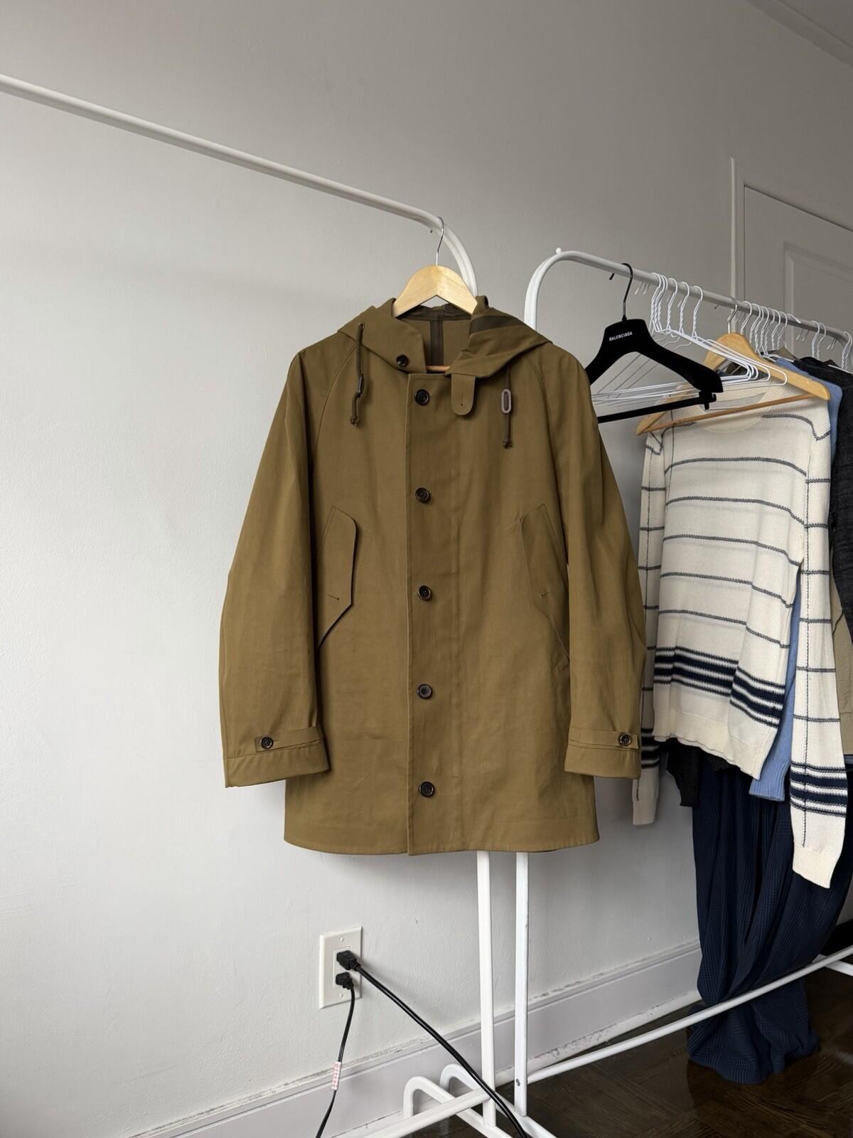 Comme des Garcons X Sealup Olive Membrane Parka / Raincoat Jacket Size M