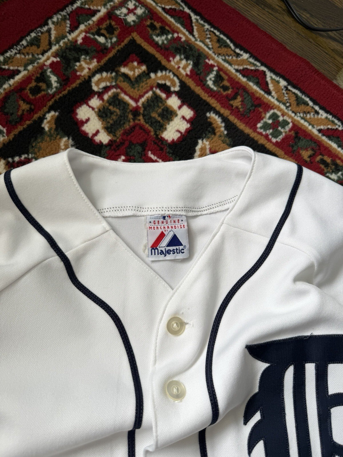 Vintage Majestic Detroit Tigers Baseball Jersey Blank Mens White