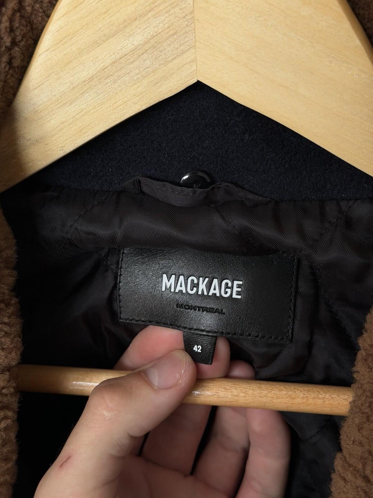 MACKAGE Theo Wool Cashmere Shearling Jacket Real Sheepskin Fur Navy Blue Coat