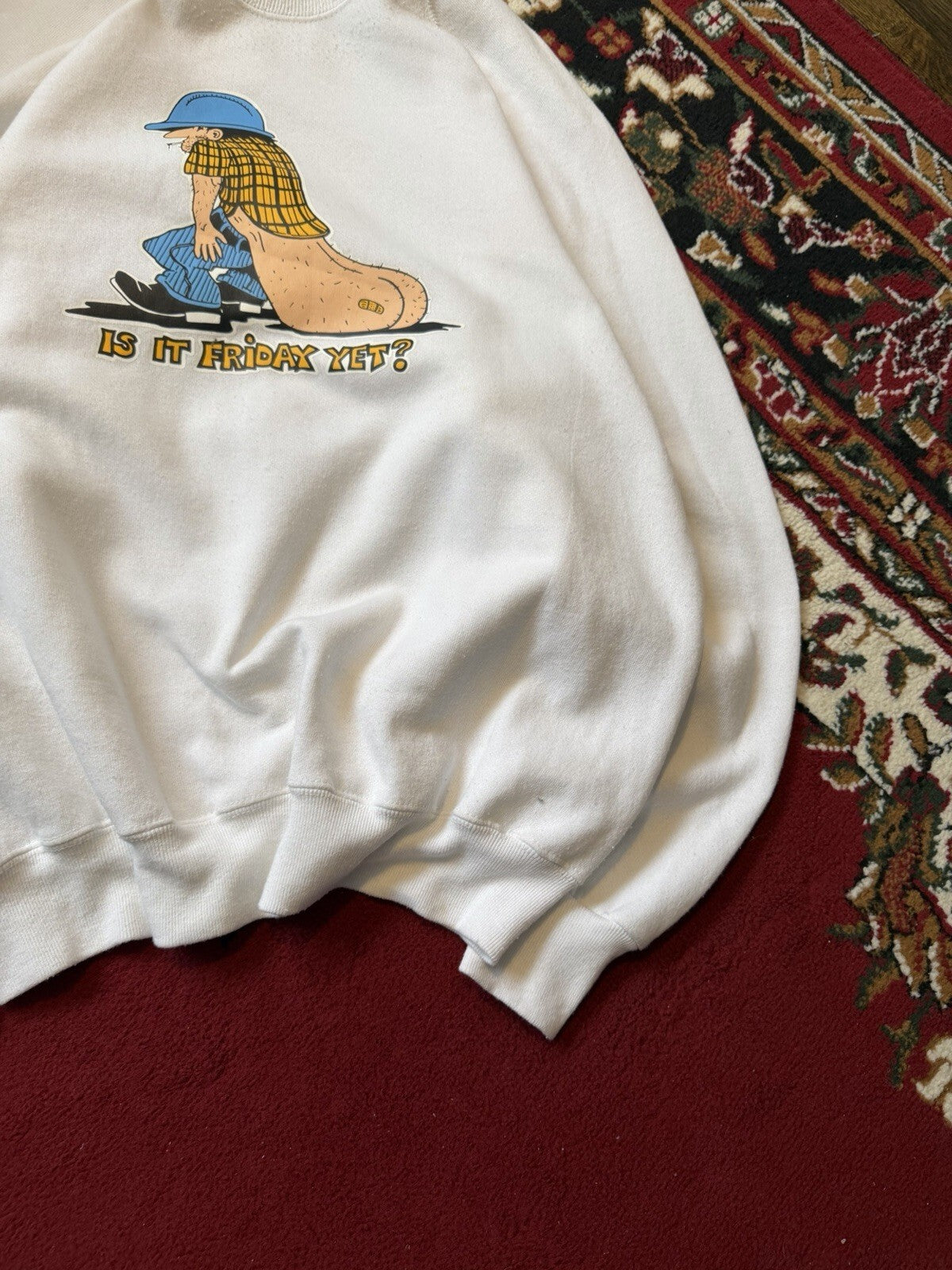 Vintage 80s Lee Midweight "Is it friday Yet?" Dragging Ass Tourist Sweatshirt