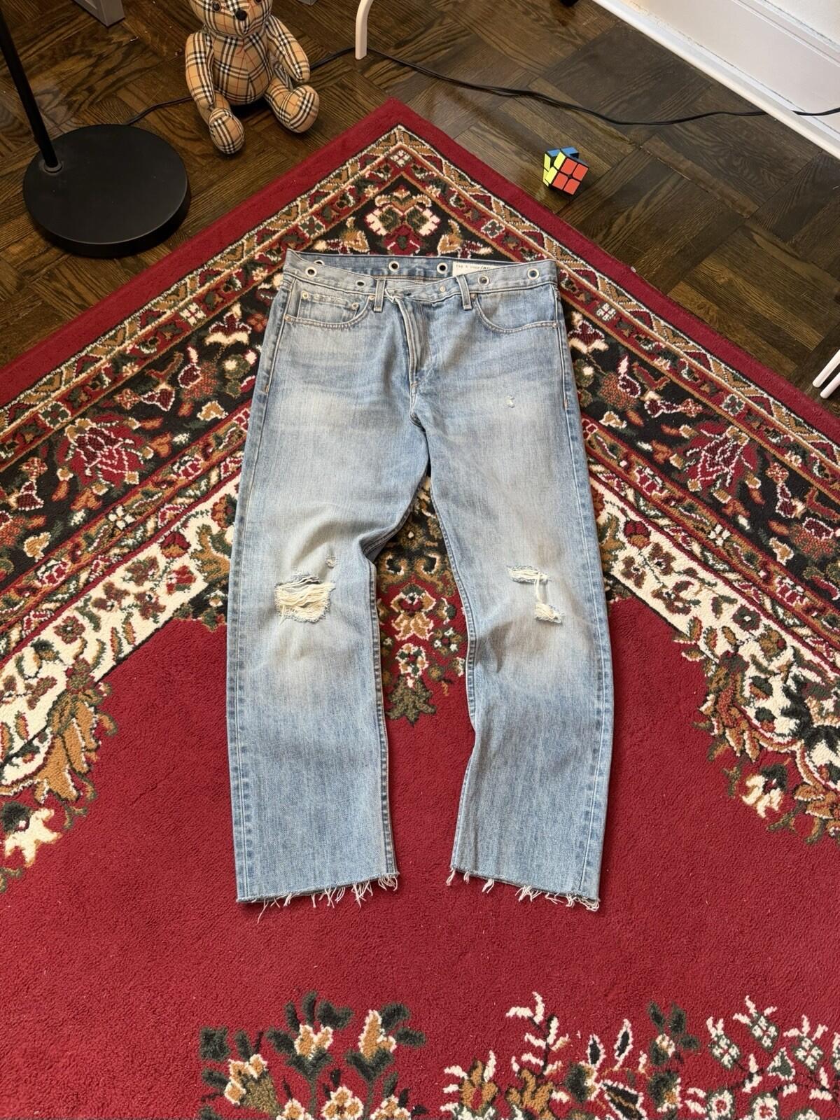 Rag & Bone Cotton Ripped Distressed Jeans Size 27 Blue Rare Design