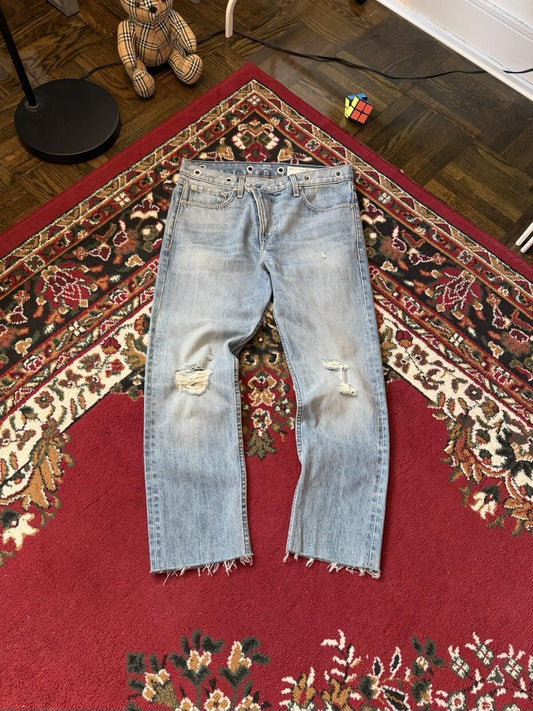 Rag & Bone Cotton Ripped Distressed Jeans Size 27 Blue Rare Design