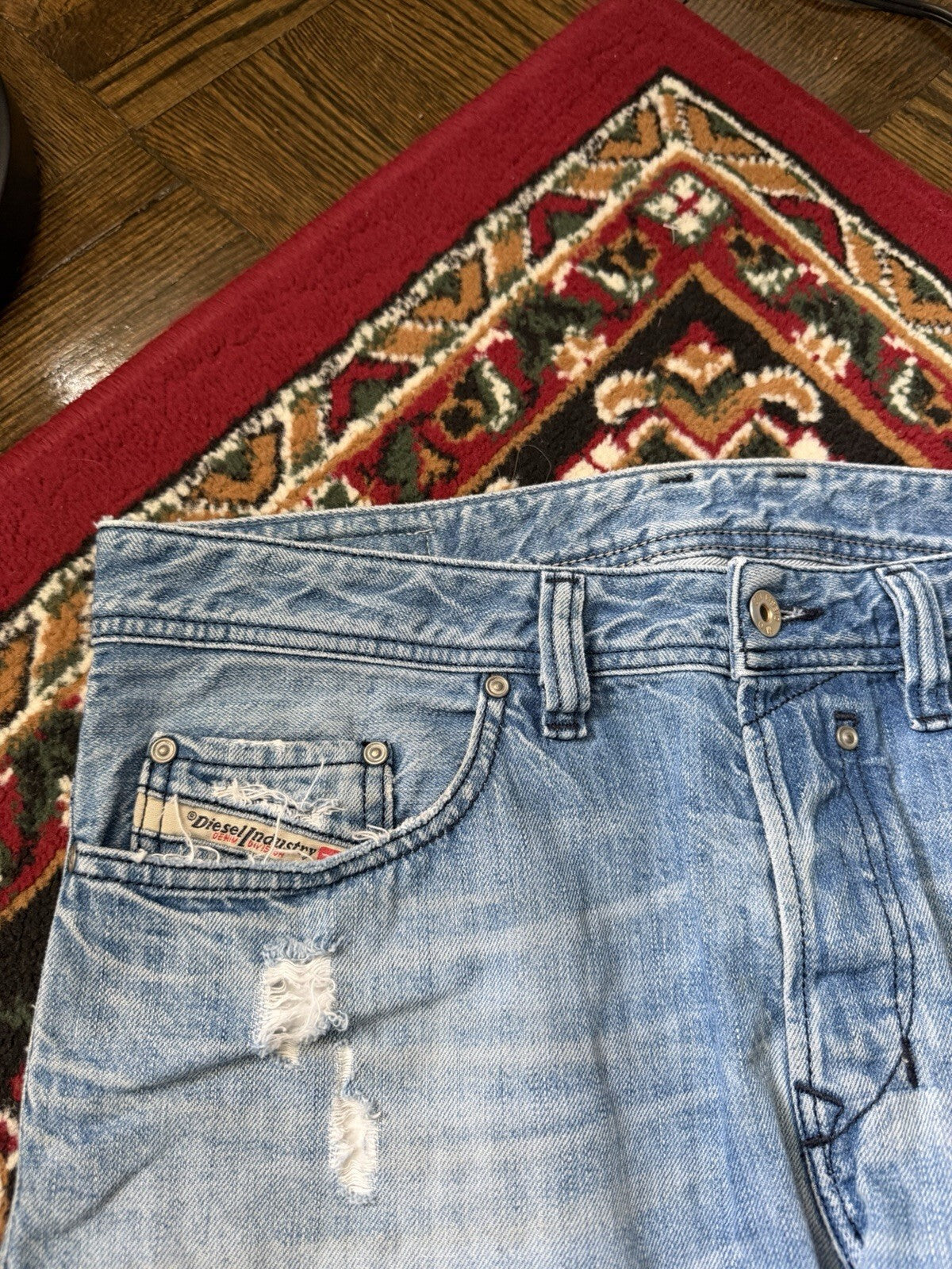 Diesel Safado Distressed Straight Blue Jeans Size 32/32 Vintage Y2K