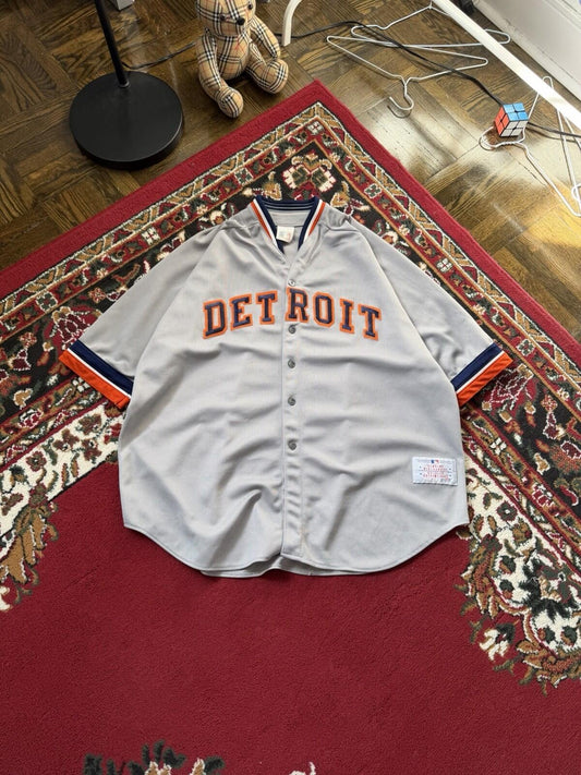 Vintage 80s CCM Detroit Tigers Jersey XXL Gray Road Script MLB Sewn 90s