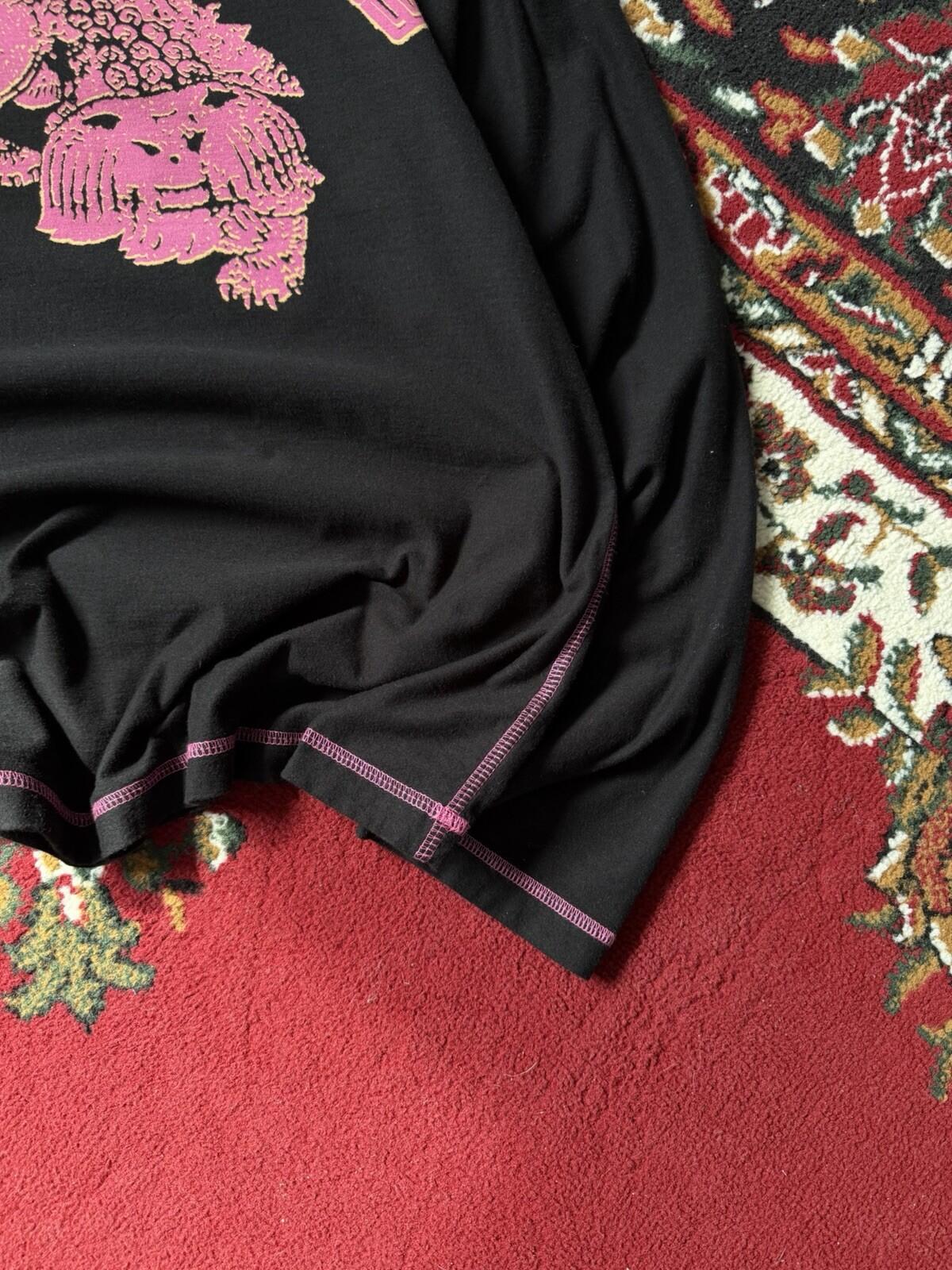 Y2K Emporio Armani Denim Blue Graphic Longsleeve Tee Black Pink Logo