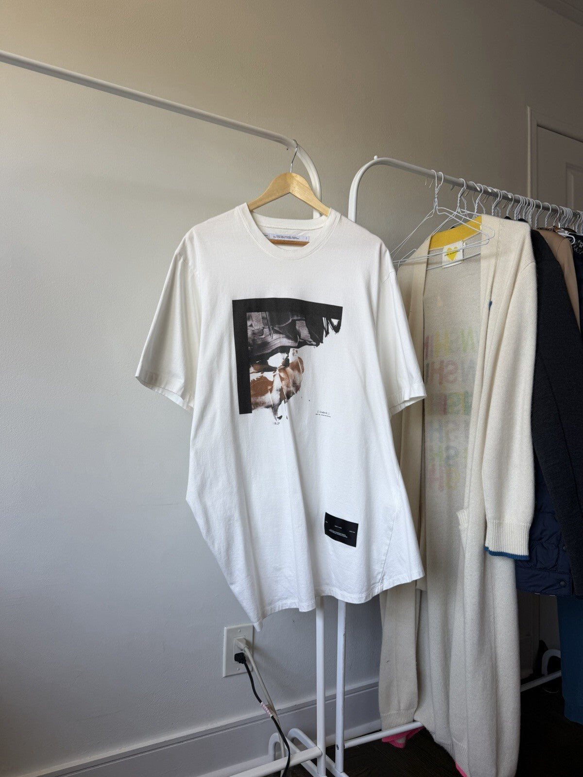 JULIUS Draped SS 2023 White Graphic Shirt Leaked Tee