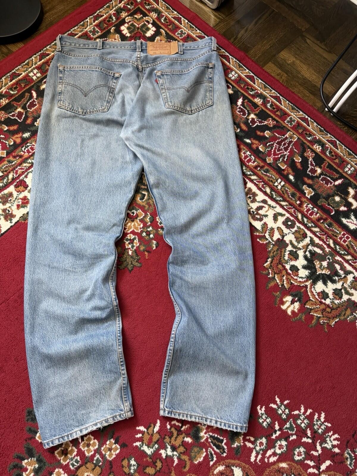 90s Vintage Levi's 501 Jeans Size 40x34 Blue Light Blue Washed Denim