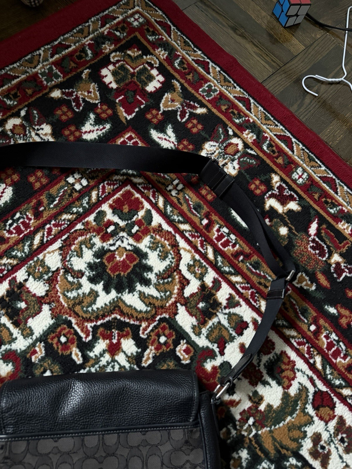 Coach Men's Black Sprint Map 25 Signature Jacquard & Leather Bag