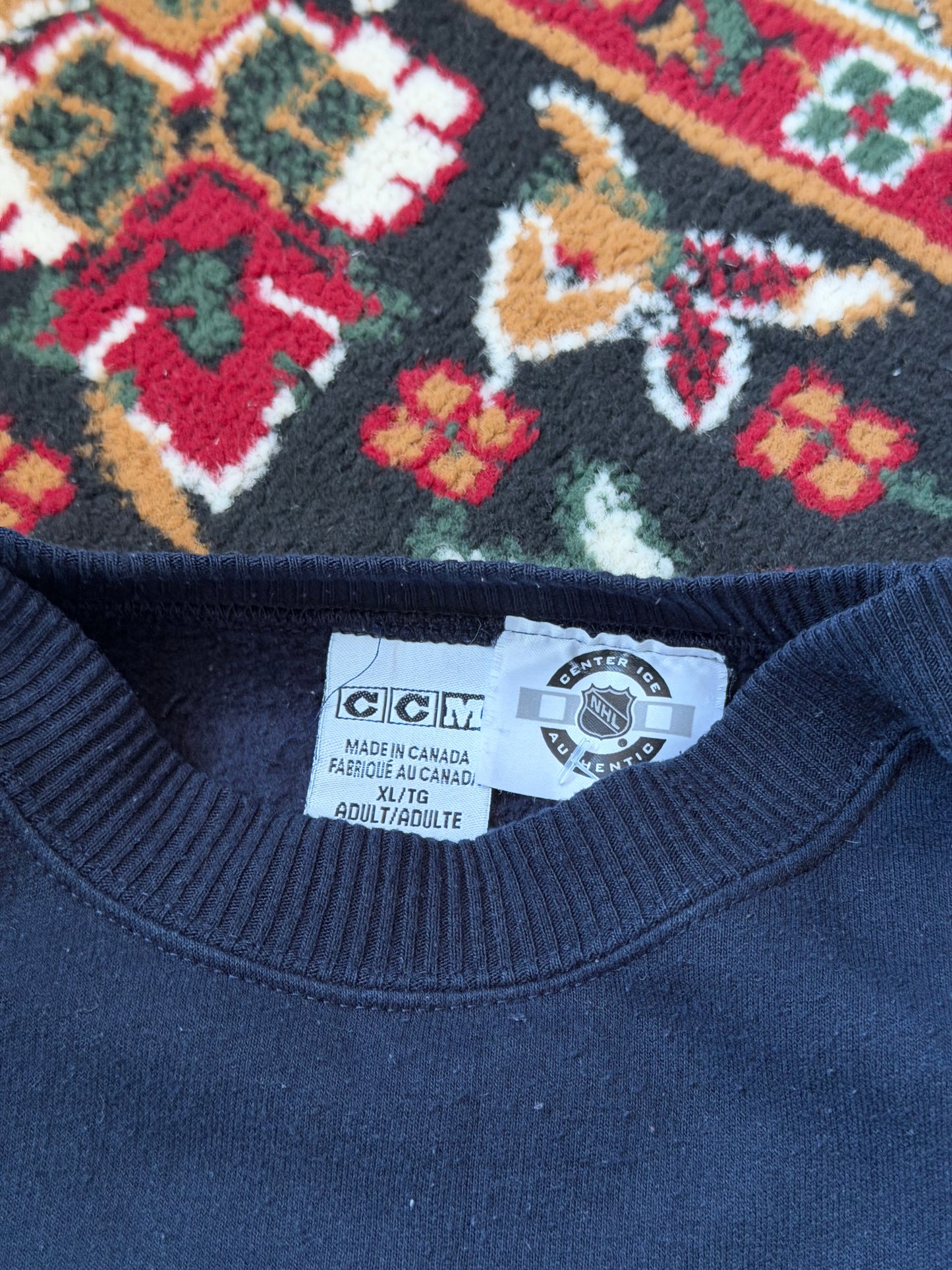 Vintage CCM Toronto Malpe Leafs 90s Navy Blue Sweatshirt