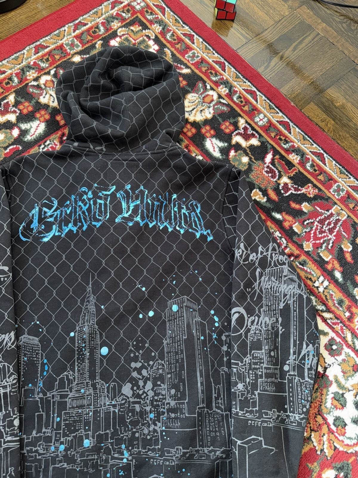Vintage Ecko Unltd. Full Zip Hoodie Graffiti Girl Print Size M Streetwear Y2K
