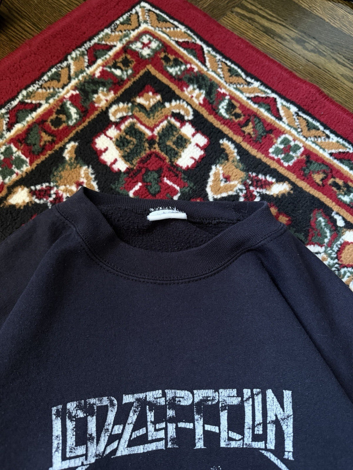 90s Led Zeppelin Swan Song Angel  Faded Black Sweatshirt