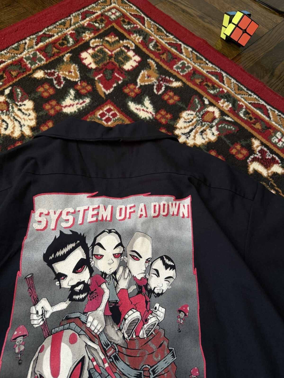 VERY RARE VTG 90s System Of  A Down Rock N Roll Occupational Wear Button UpShirt