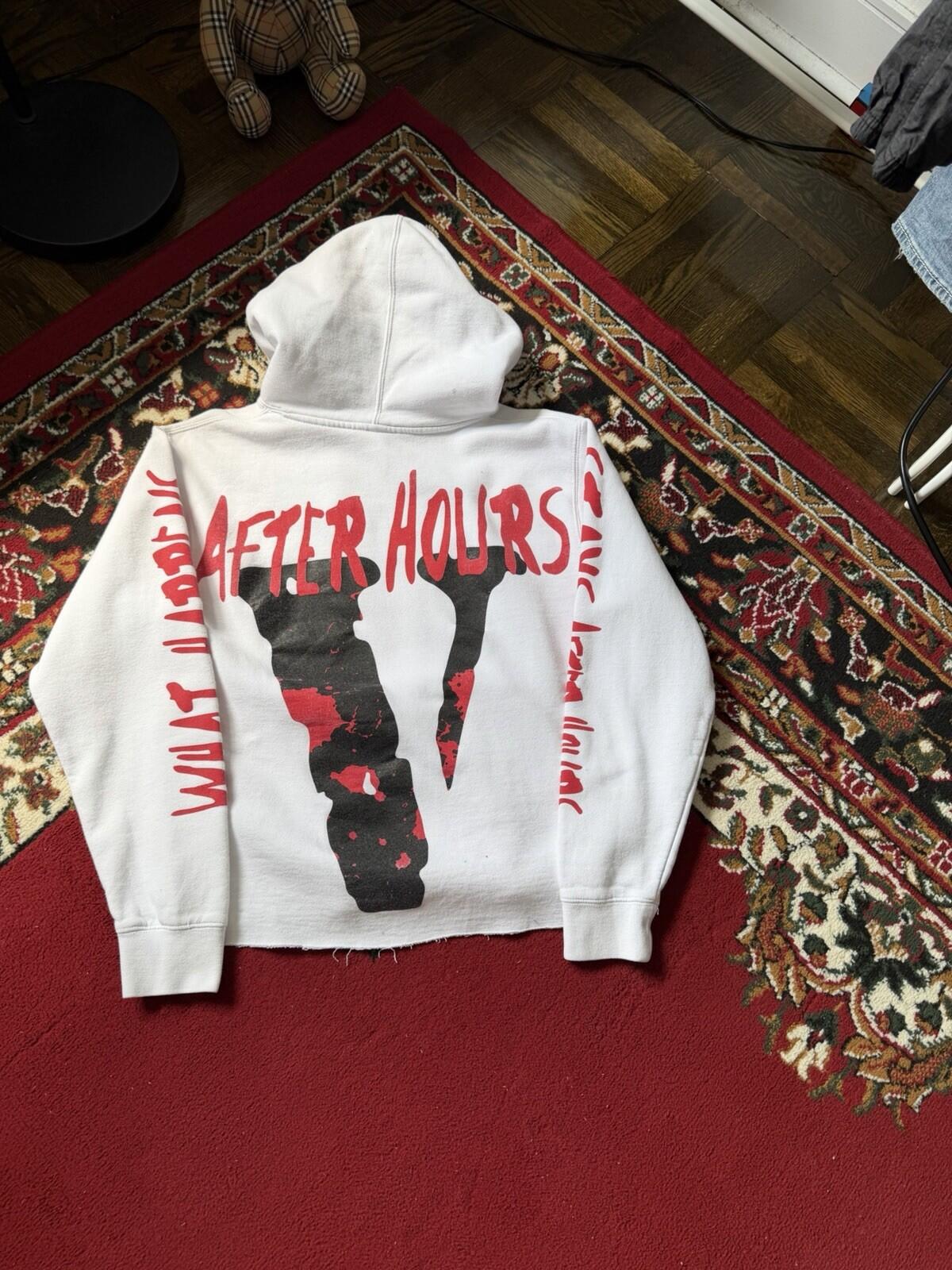 VLONE x The Weeknd What Happens After Hours White Hoodie Sweatshirt Size S