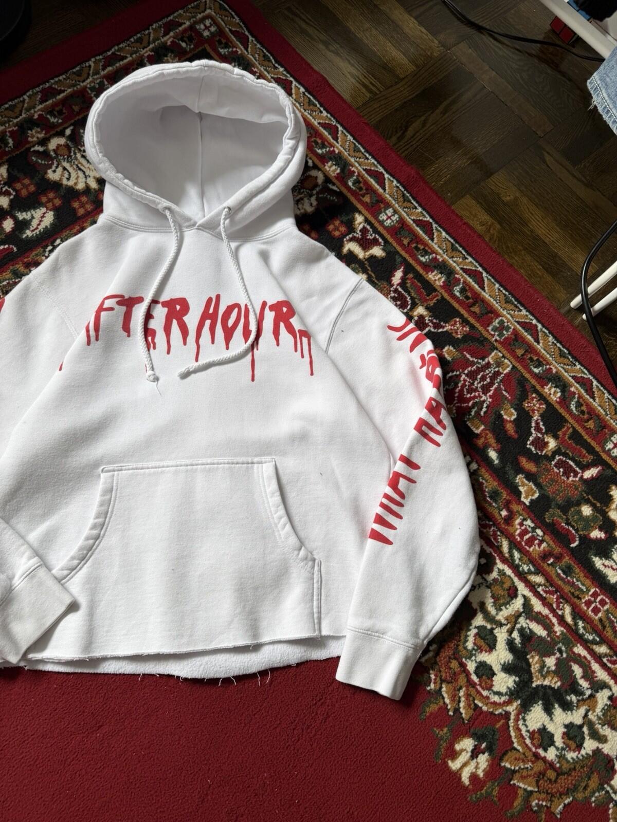 VLONE x The Weeknd What Happens After Hours White Hoodie Sweatshirt Size S