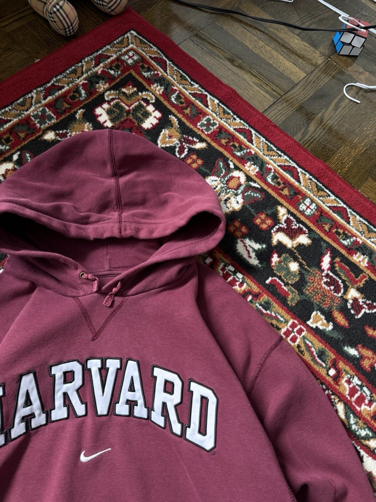 Vtg Nike Harvard University Faded Center Swoosh Sweatshirt XL Boxy Grunge 90sY2K