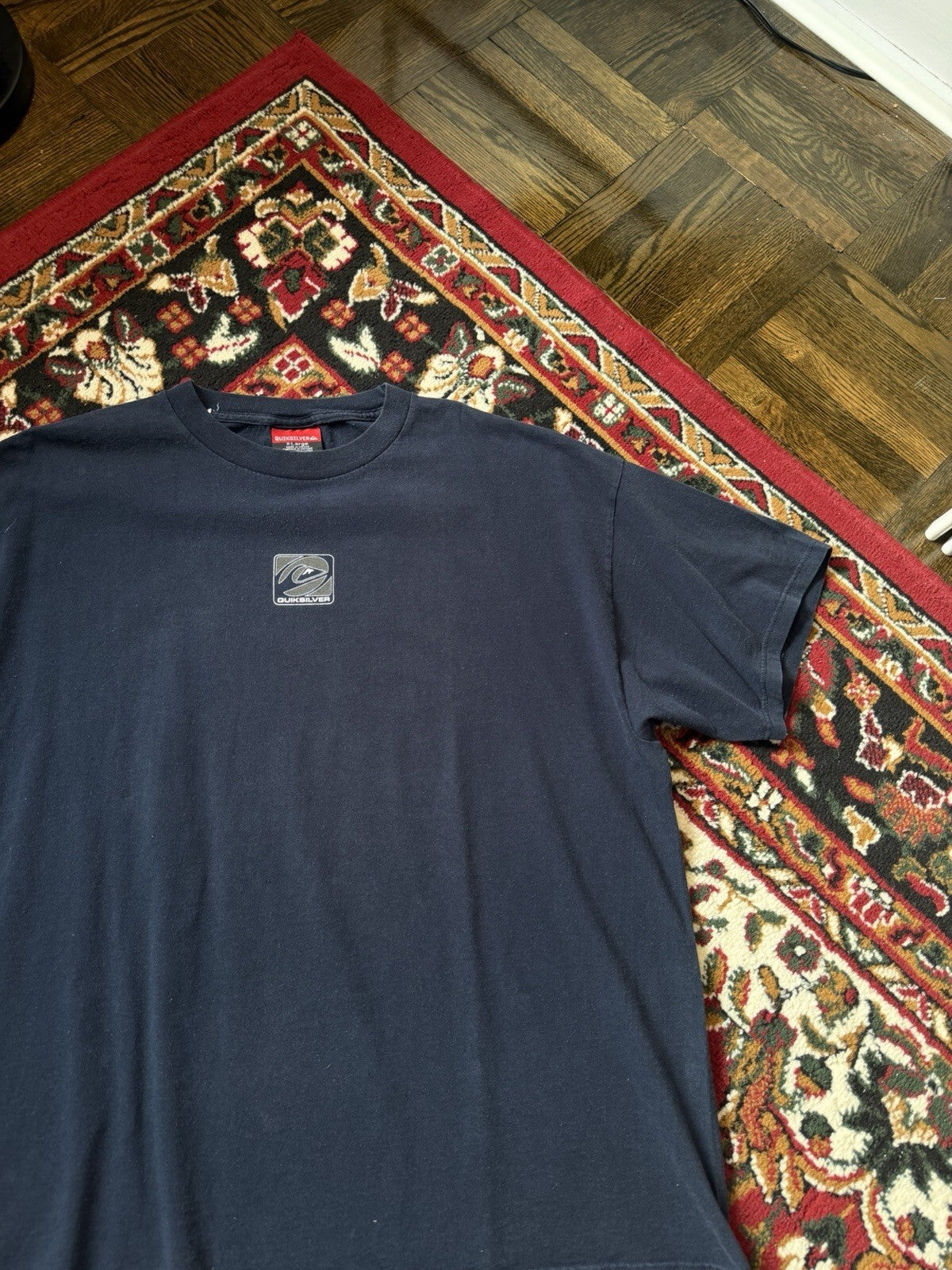 90s Quiksilver International Vintage Reflective Logo Tee T-shirt Surd Skate XL