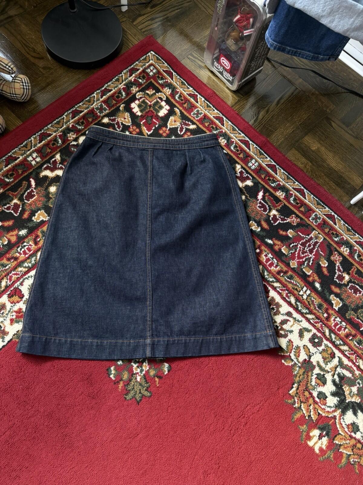 Very Rare Yves Sain Lauren Rive Gauche Vintage Denim Jean Skirt 00s Hedi Slimane