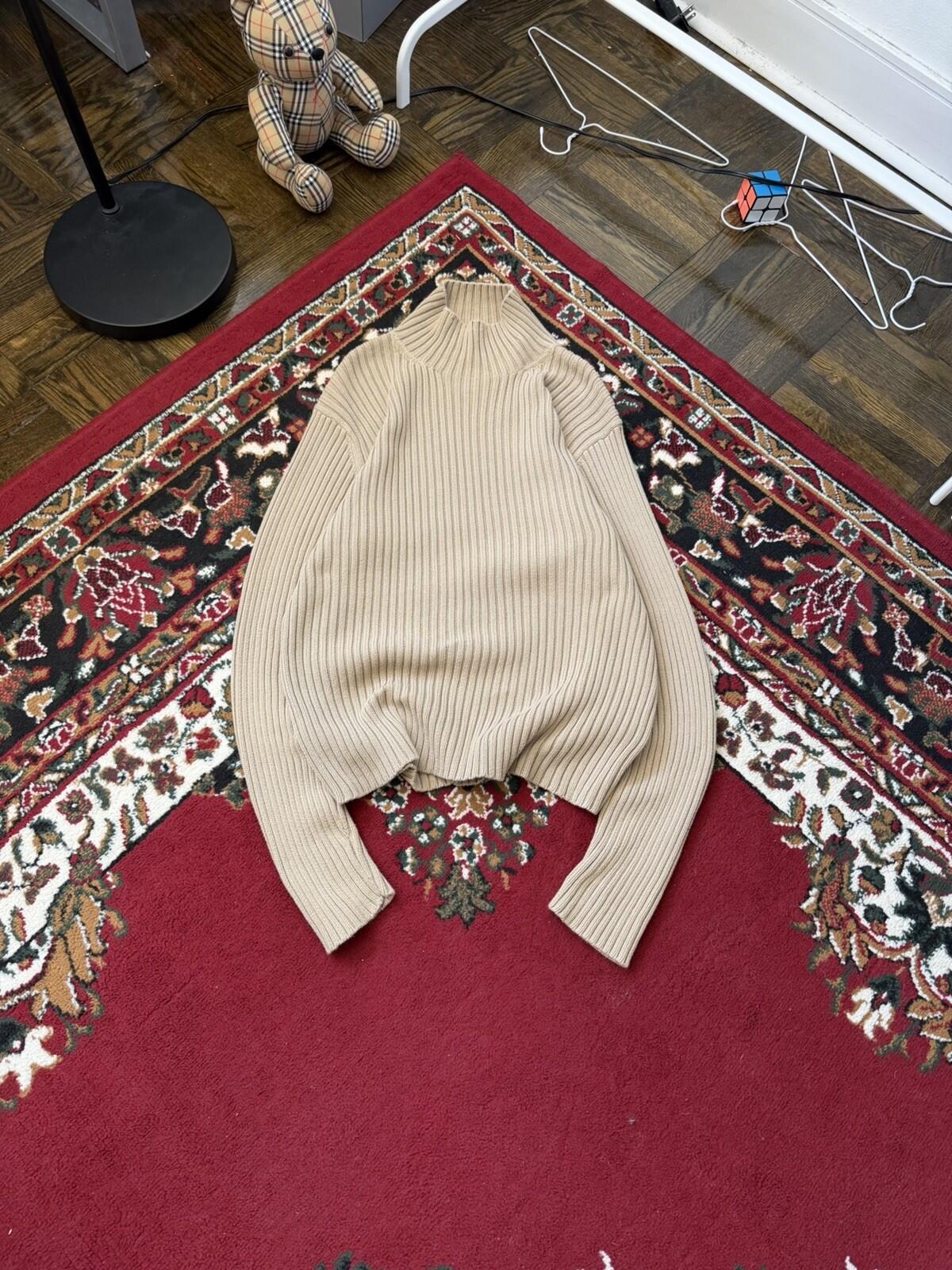 VTG Polo Ralph Lauren Ribbed Sweater Slim Fit Turtleneck Men L Fisherman 90s