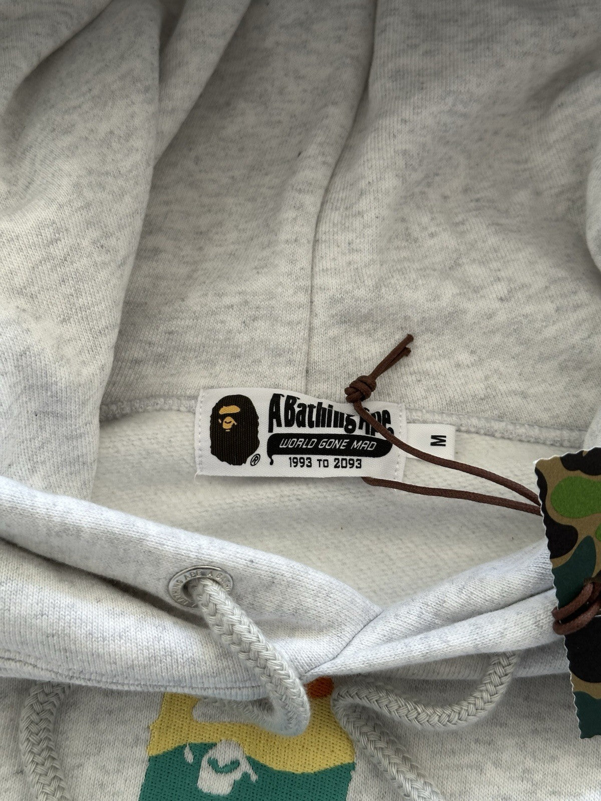 Bape Embroidery Loose Fit Gray Hoodie Size M