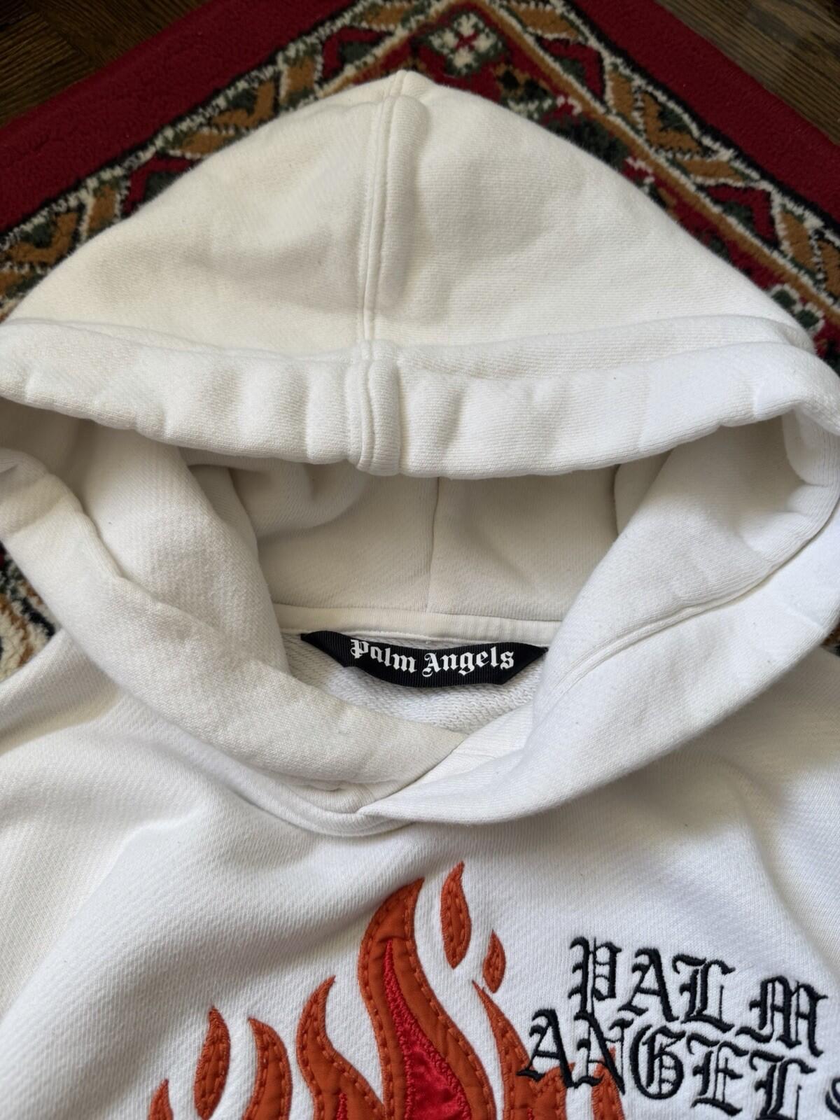 Palm Angels x Smiley Happy Collection Cream White Embroidered Oversized Hoodie S