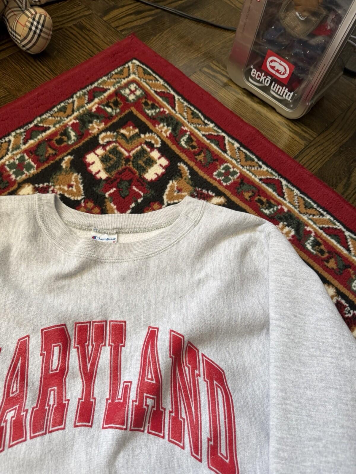 Vintage Champion Reverse Weave U of Maryland Crewneck Sweatshirt XL 90s