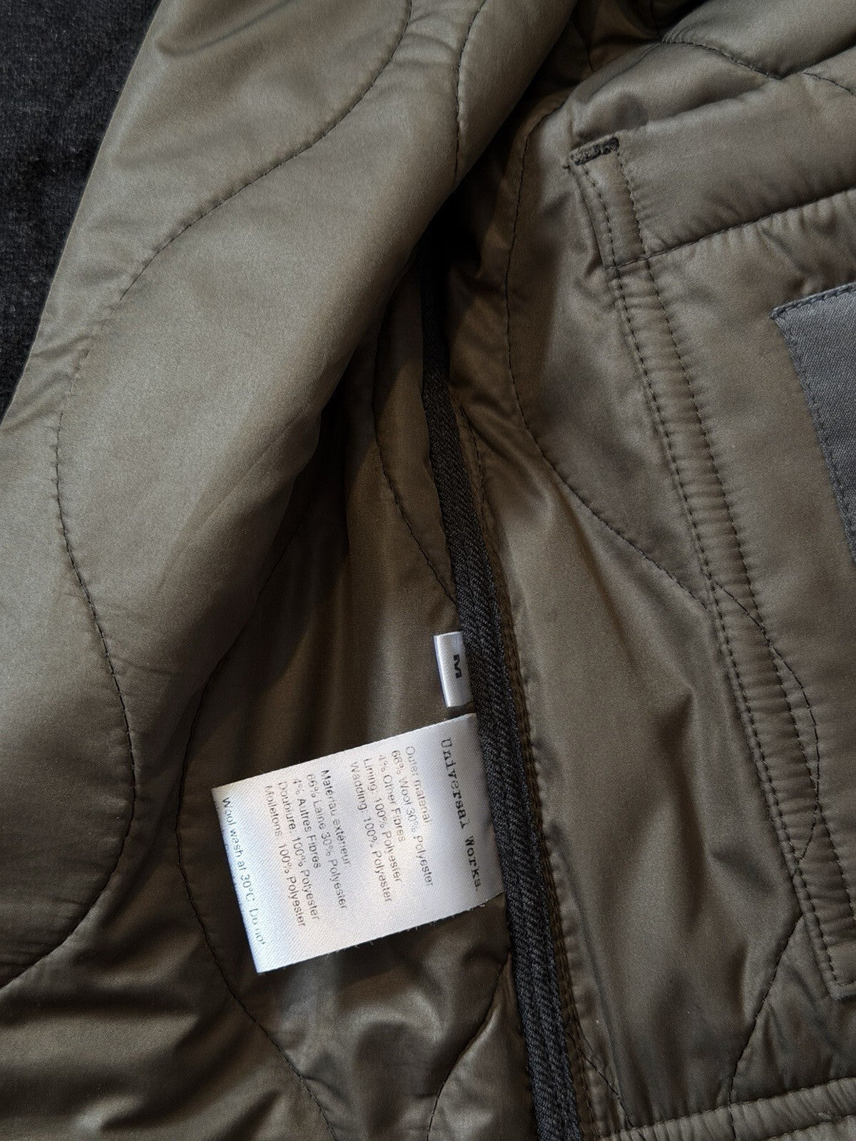 Universal Works Quilted Hunting Chore Jacket Wool Nylon M