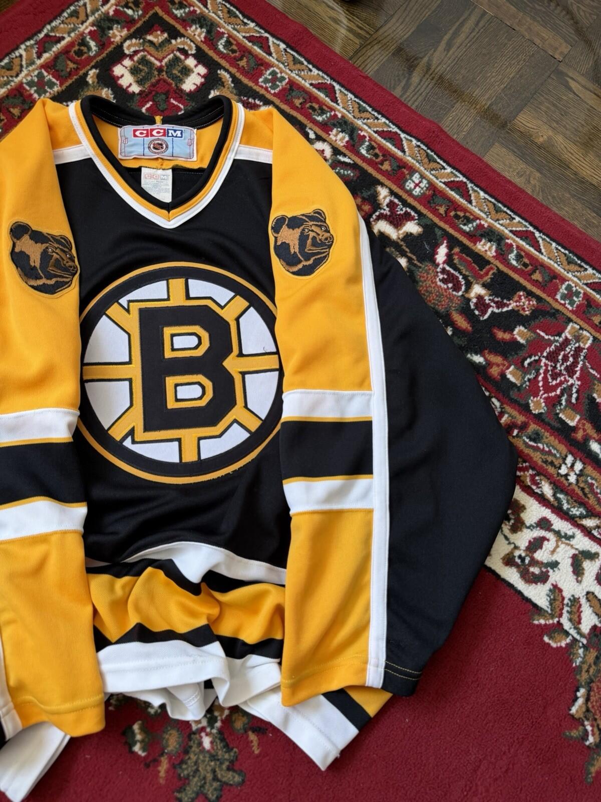 VTG 90s Ccm Boston Bruins Black Bears Classic NHL Hockey Jersey Mens XL*