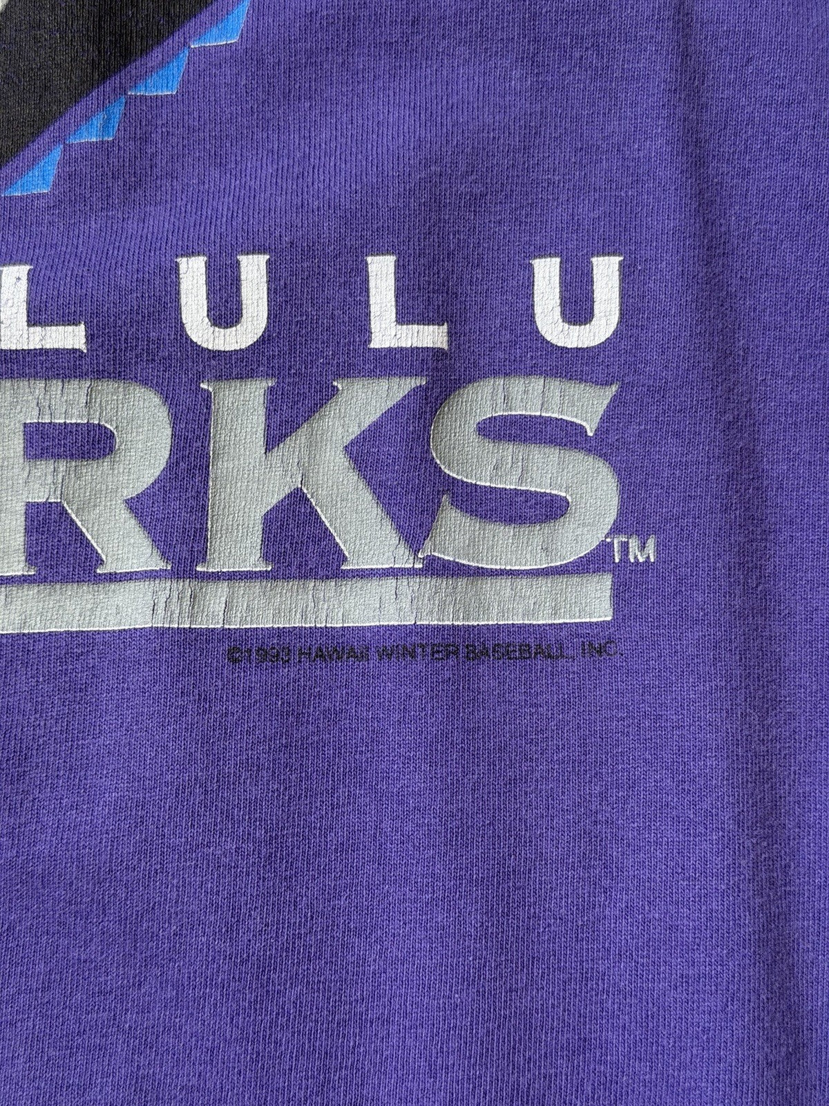 Vintage 1993 Honolulu Sharks Inaugural Season Tee Size XL Single Stitch