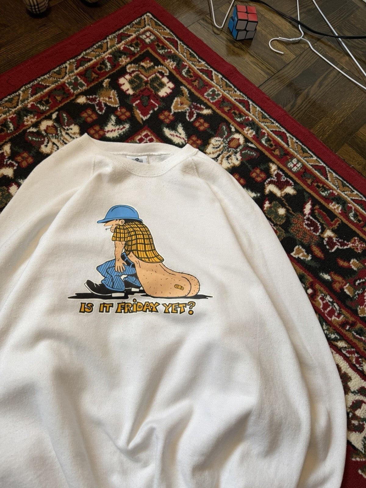 Vintage 80s Lee Midweight "Is it friday Yet?" Dragging Ass Tourist Sweatshirt
